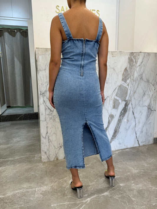 robe jean débardeur moulante