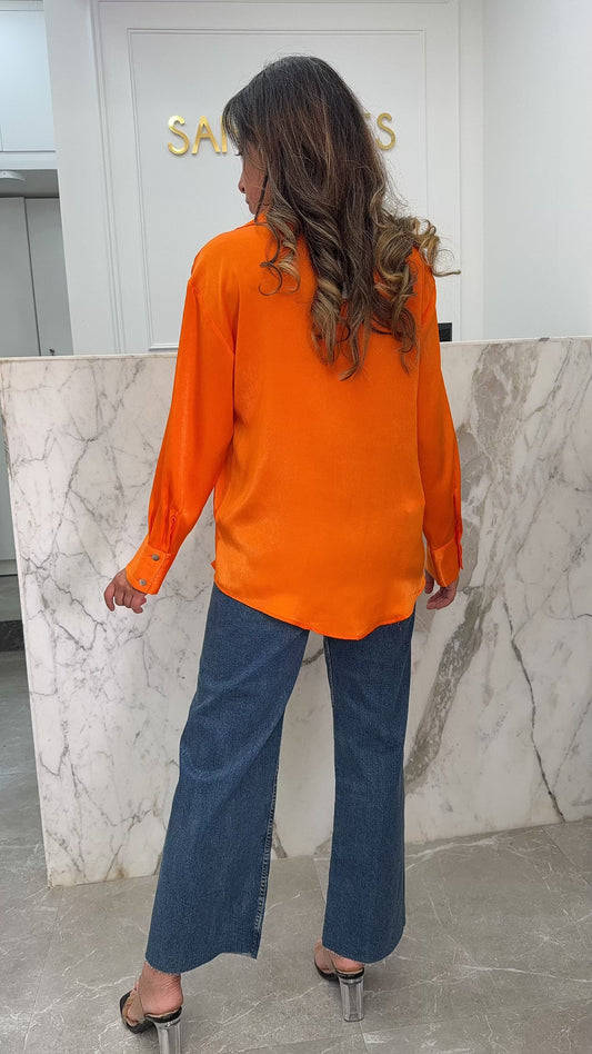 chemise fluide simple orange