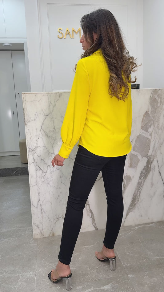 chemise fluide simple jaune