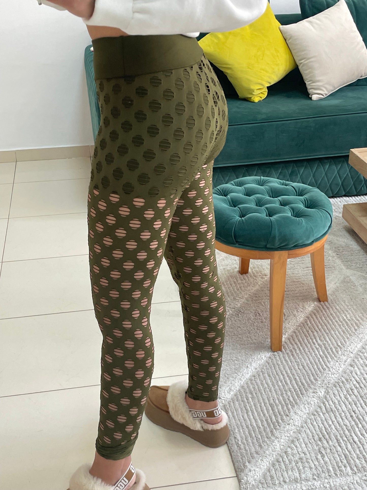 legging à mille trous kaki