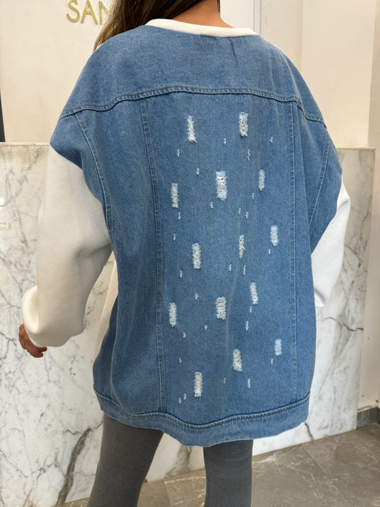 Sweat jean dechiré dos