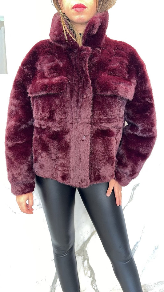 fourrure Vegan oversize col monté