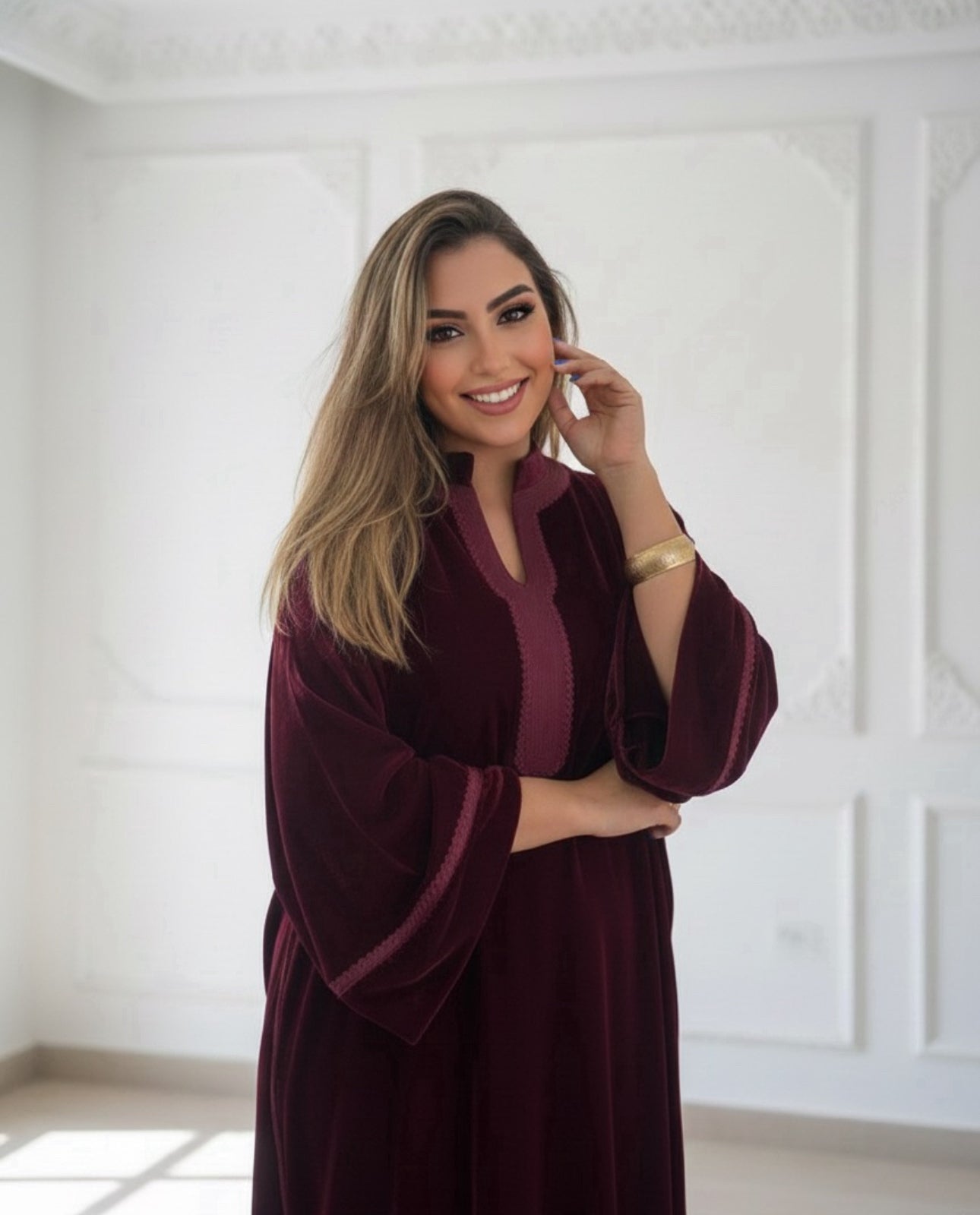 Gandoura col officier velours