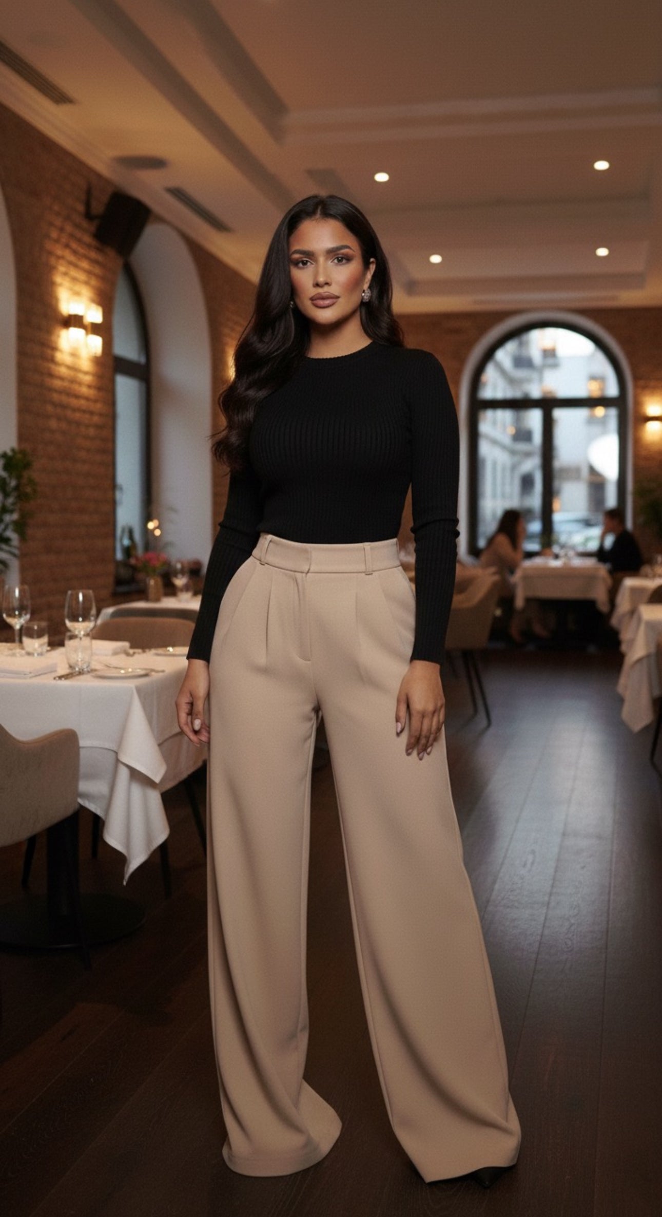 Pantalon large effet jupe