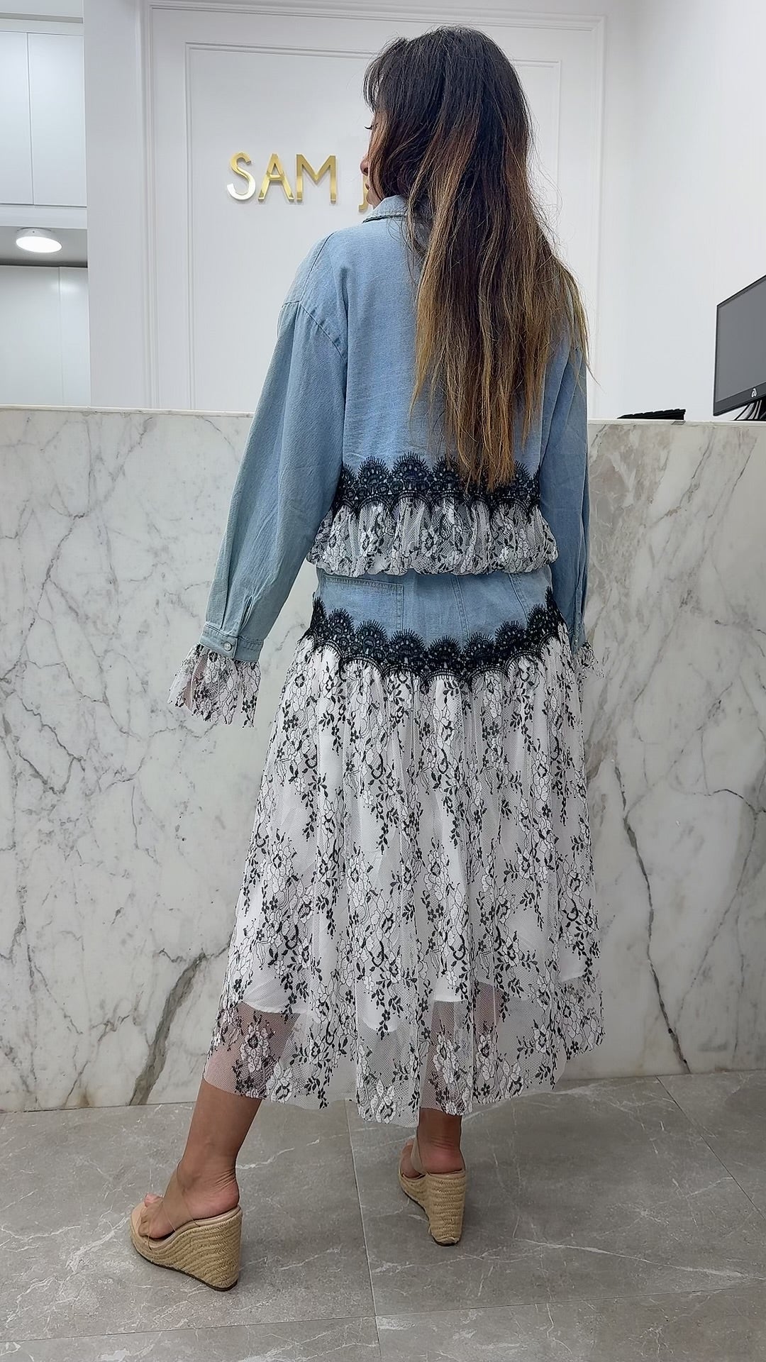 ensemble jupe jean en tulle
