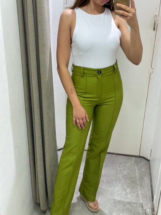 pantalon classique vert