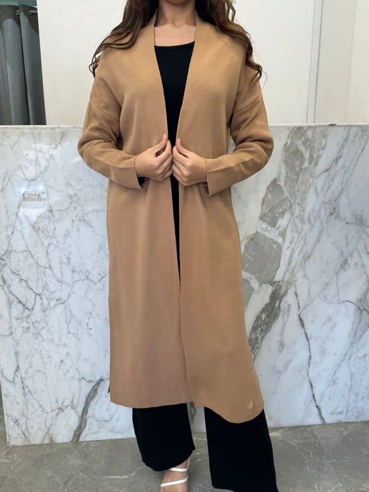 Gilet long en maille ouvert