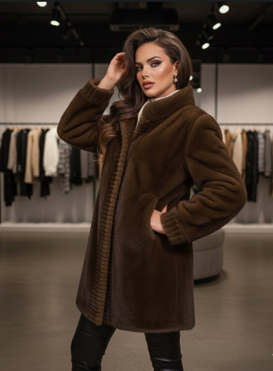 fourrure mi longue traite col monté Goa