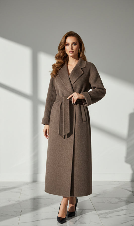 manteau lain ceinture