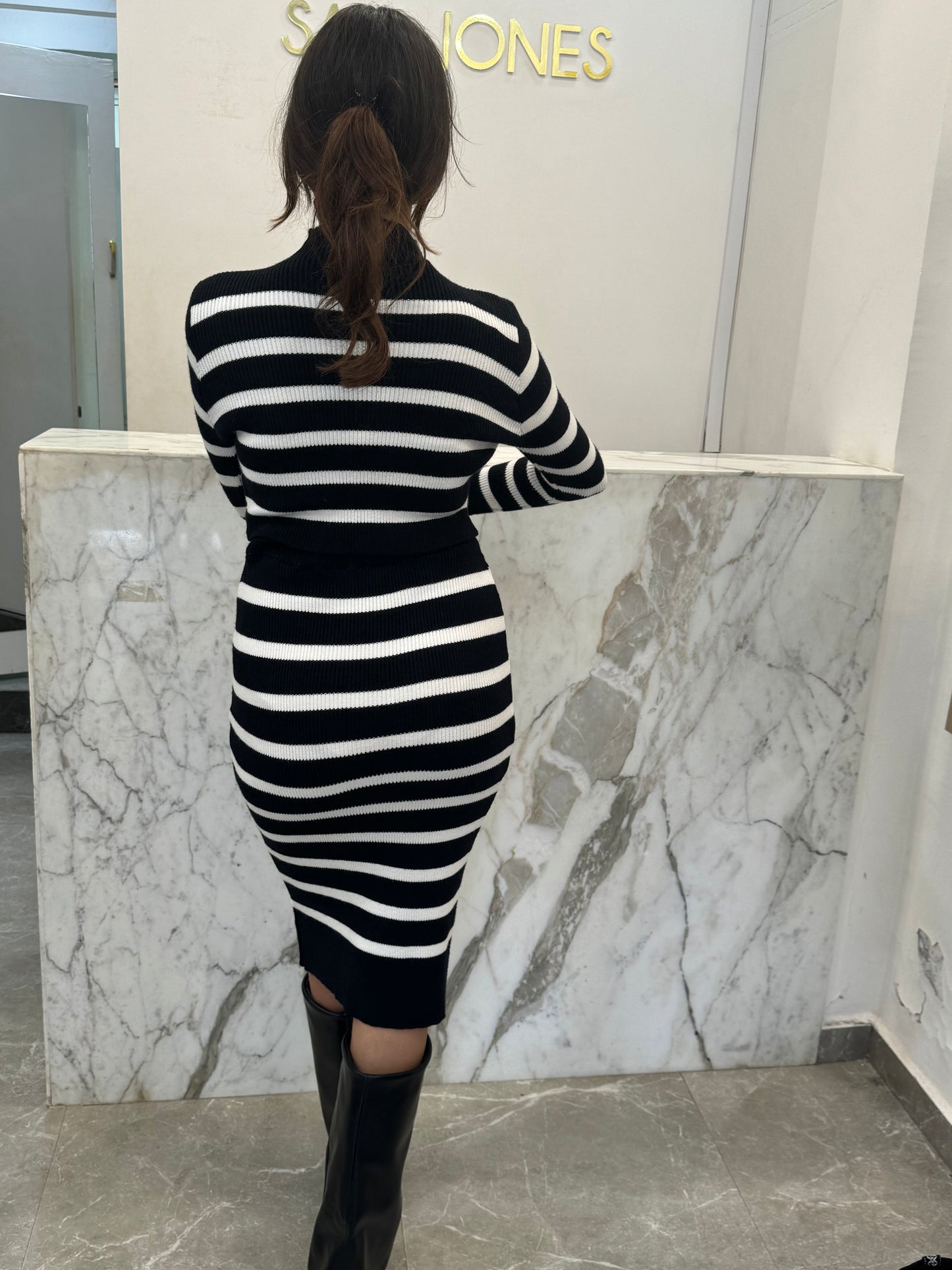 Ensemble jupe rayures