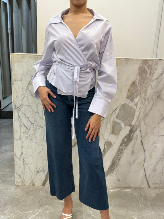 chemise cache coeur bleu clair