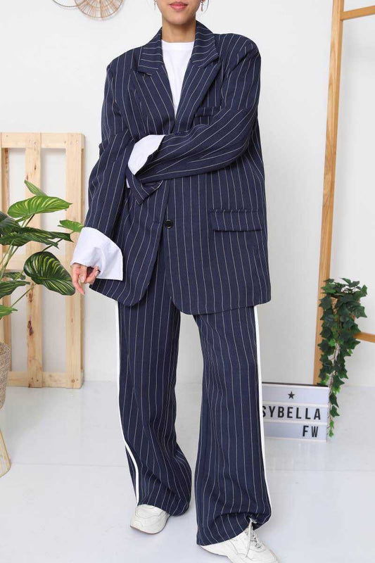 ensemble blaser oversize rayée