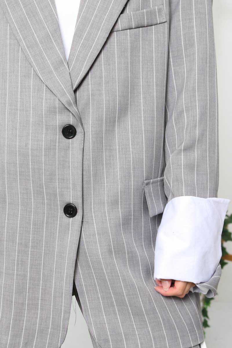 ensemble blaser oversize rayée