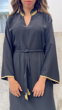 Charger l&#39;image dans la galerie, Robe col officier ceinture dorure