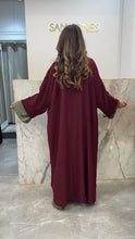 Charger l&#39;image dans la galerie, Kimono bordeaux fleurs Kim gold
