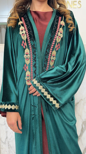 kimono velours vert