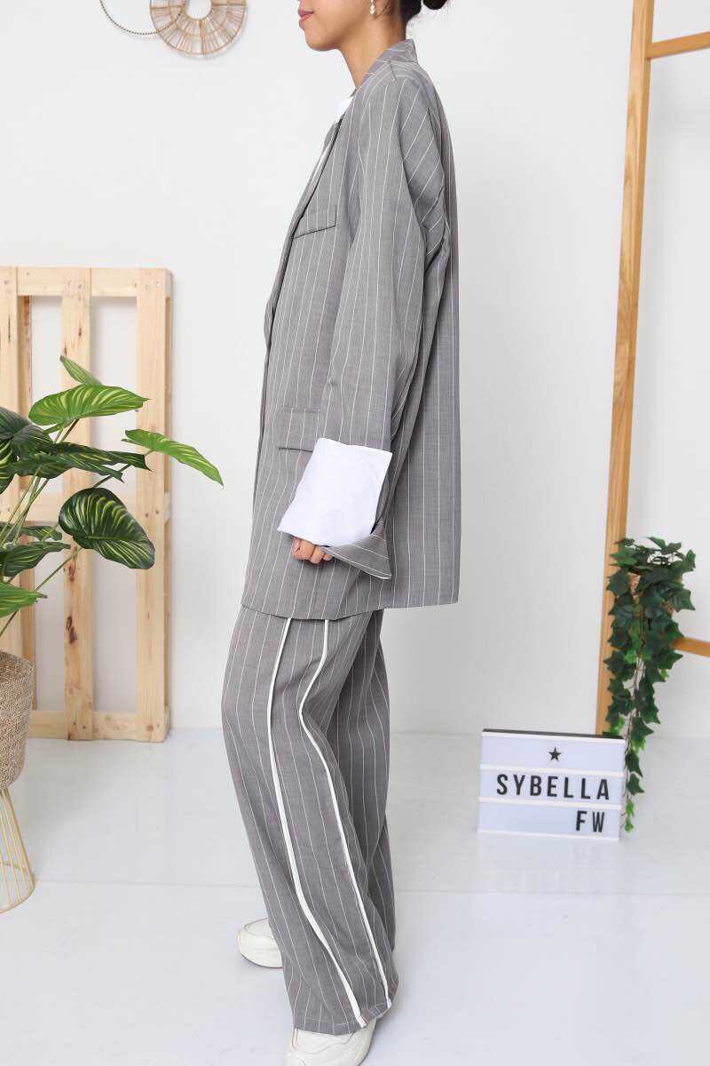 ensemble blaser oversize rayée