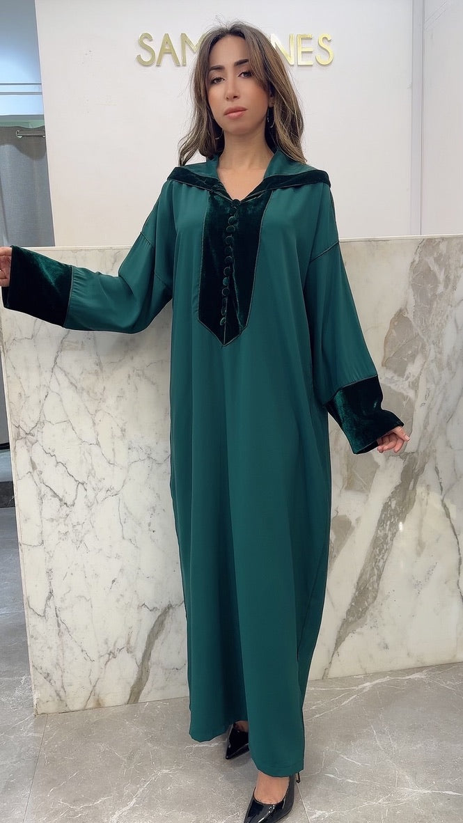 Djellaba crêpe velours