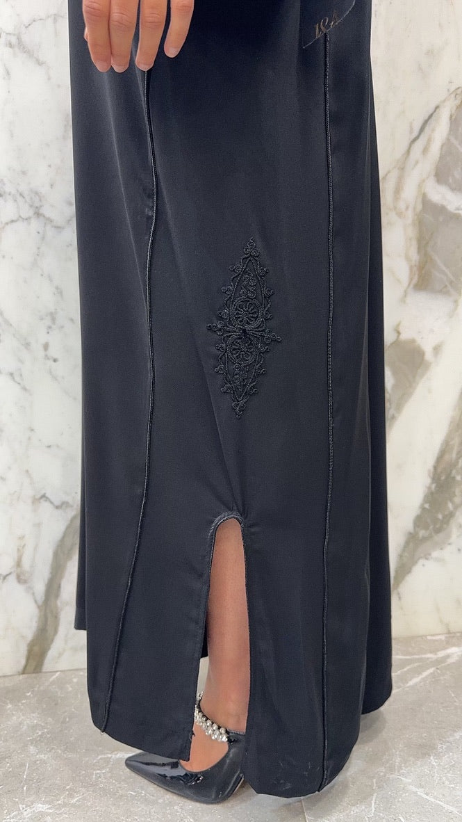 Gandoura avec cotés velours noire