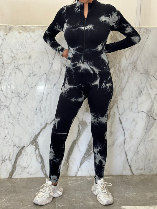 combinaison sport manches longe noire