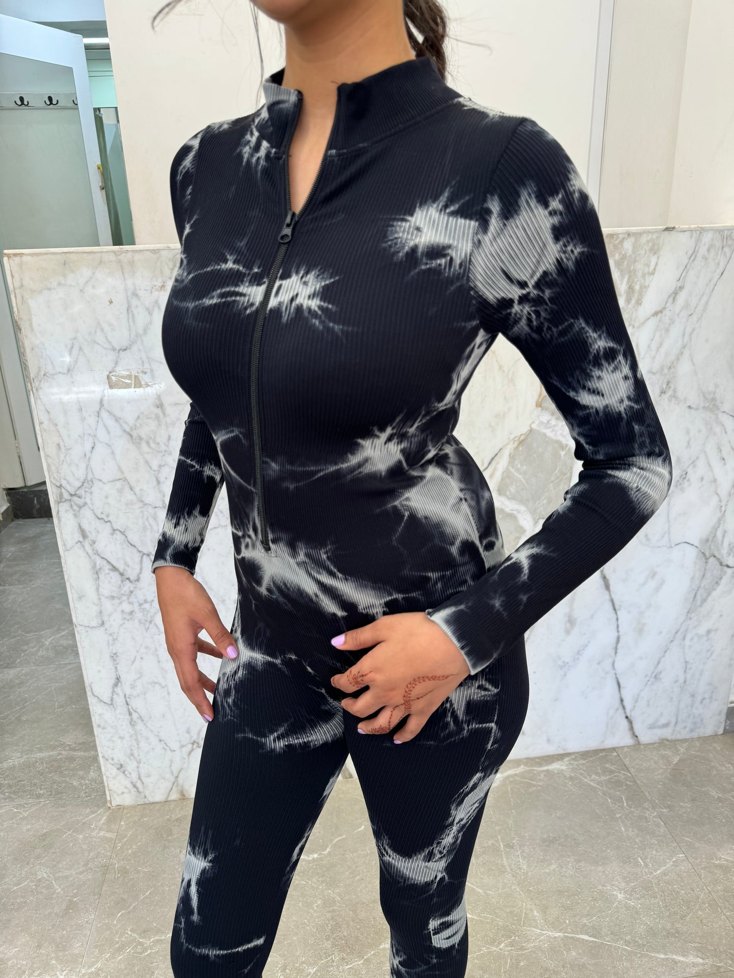 Combinaison sport manches longues blanche