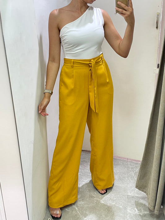 pantalon large à ceinture