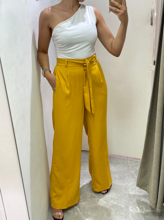 pantalon large à ceinture
