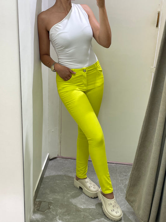 Pantalon slim jaune