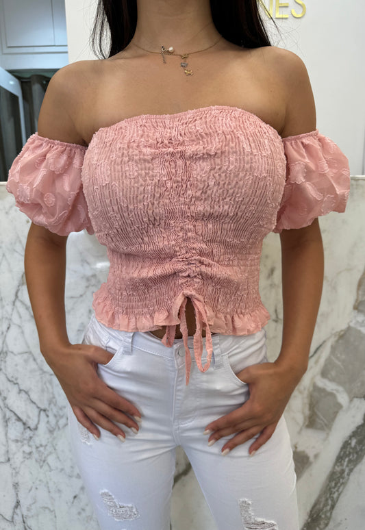 Top manche ballons pink