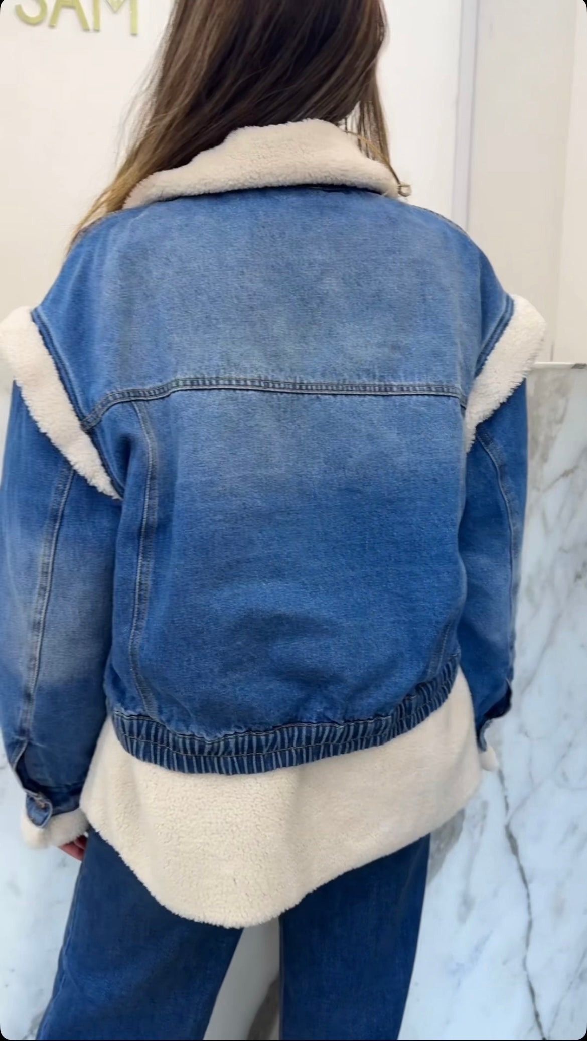 Veste jean fourrée