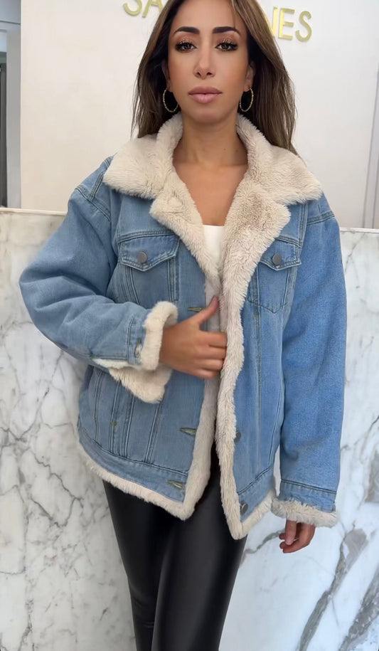 vest jean double face
