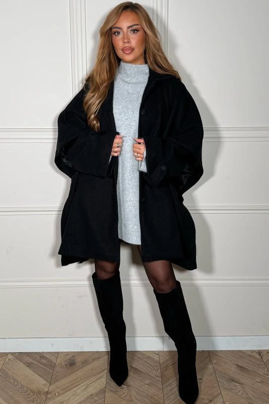 manteau cape cotés ouverts