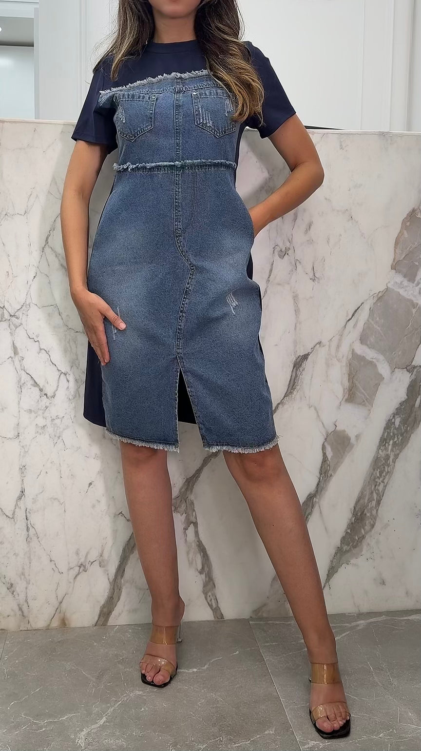 robe bi matière jean