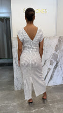 Charger l&#39;image dans la galerie, robe blanc pois marron