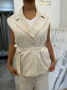 Ensemble lin rayée