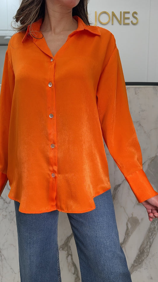 chemise fluide simple orange
