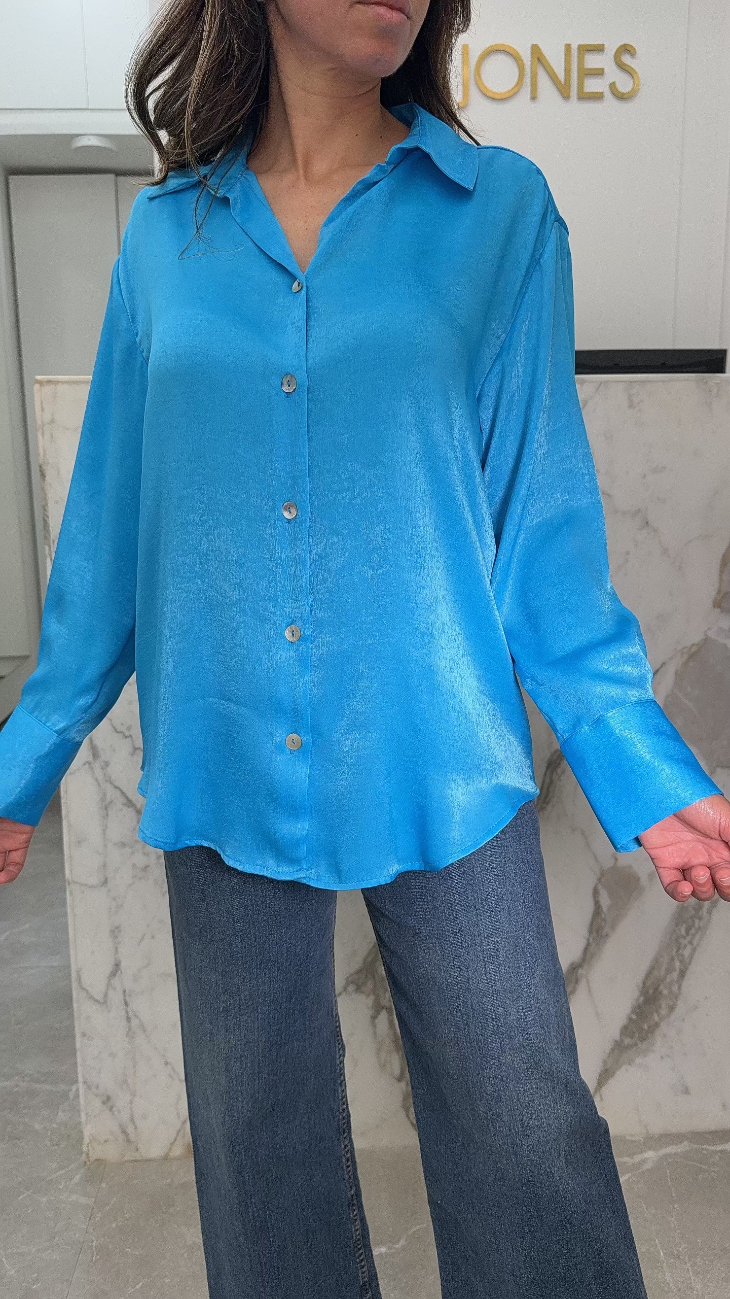 chemise fluide simple bleu