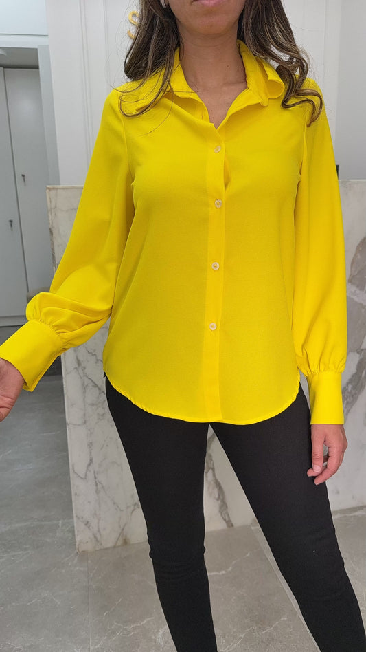 chemise fluide simple jaune