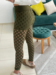 legging petits trou vert