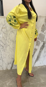kimono robe jaune