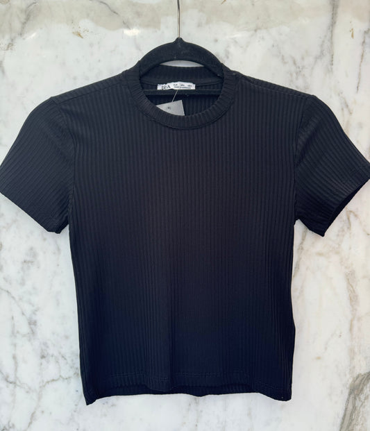 top rayé noir
