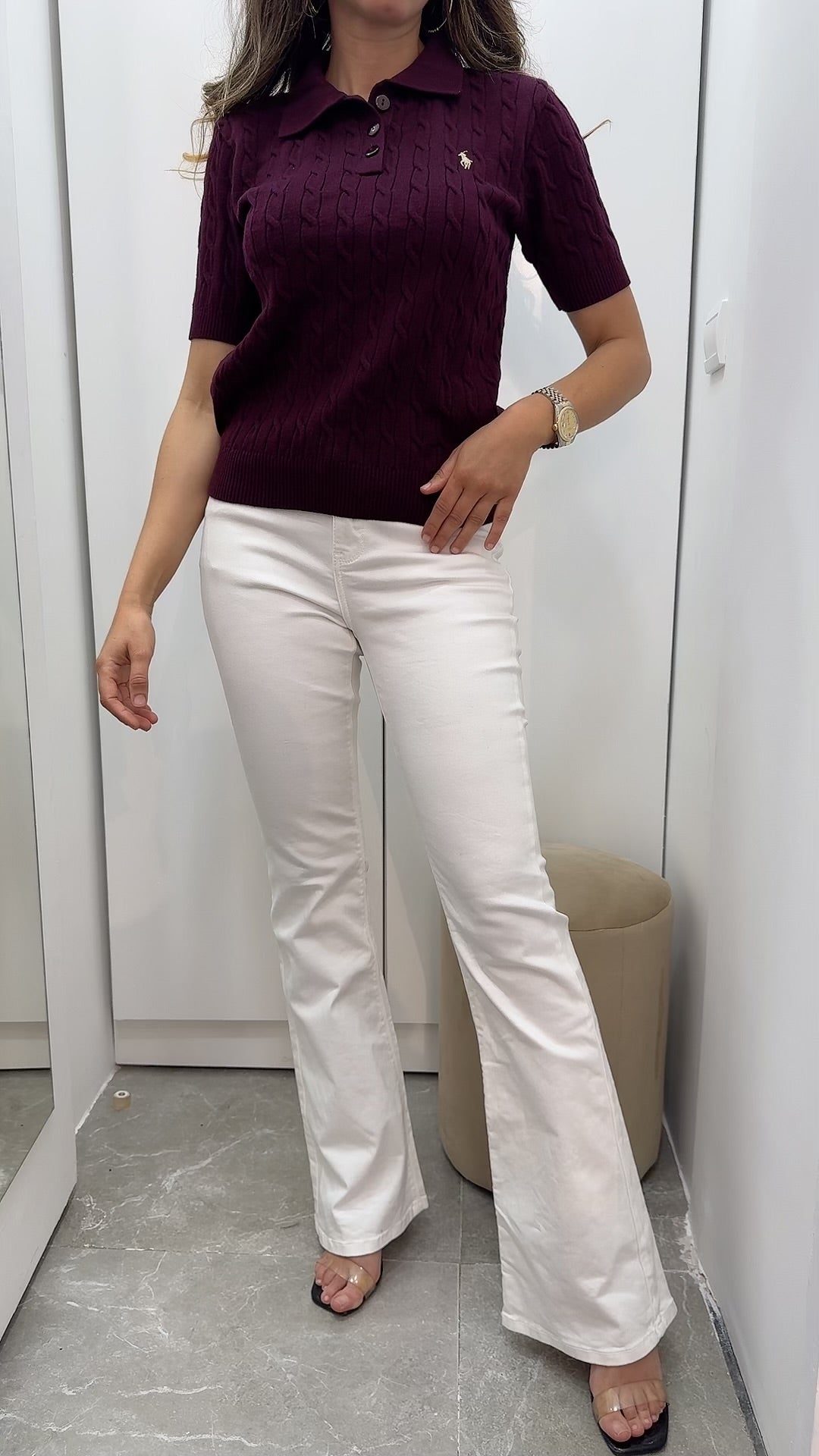 polo torsade bordeau
