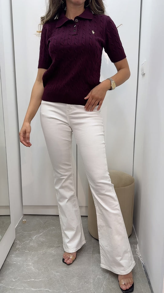 polo torsade bordeau
