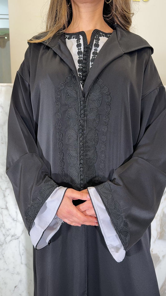 Djellaba noir gris