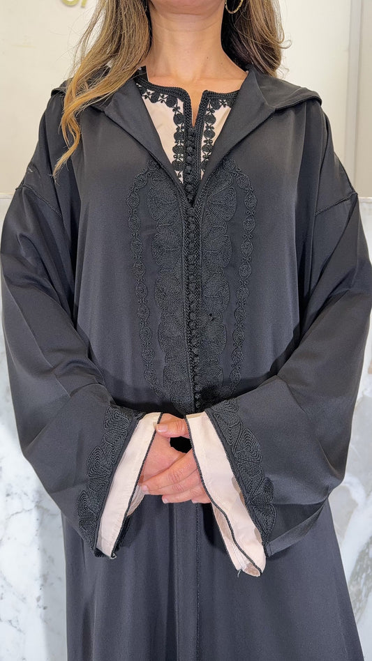 Djellaba noir beij