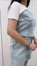 Charger l&#39;image dans la galerie, ensemble short bi matière jean