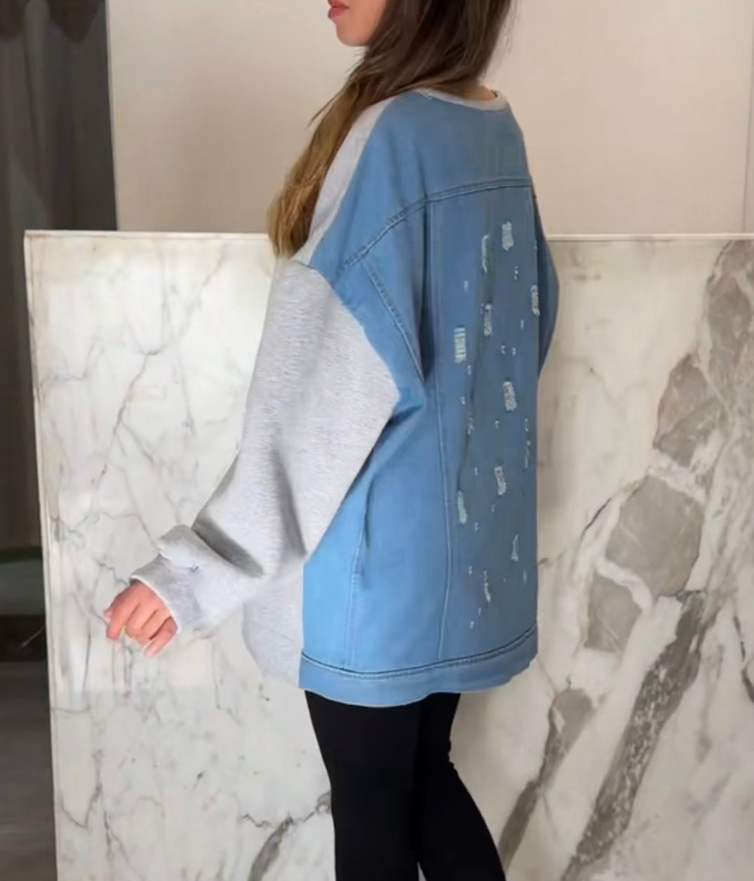 Sweat jean dechiré dos