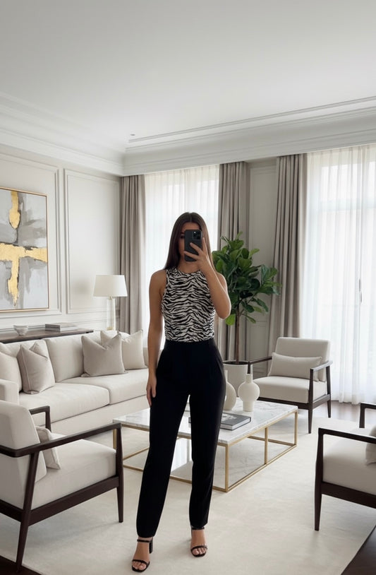 débardeur à motif zébre