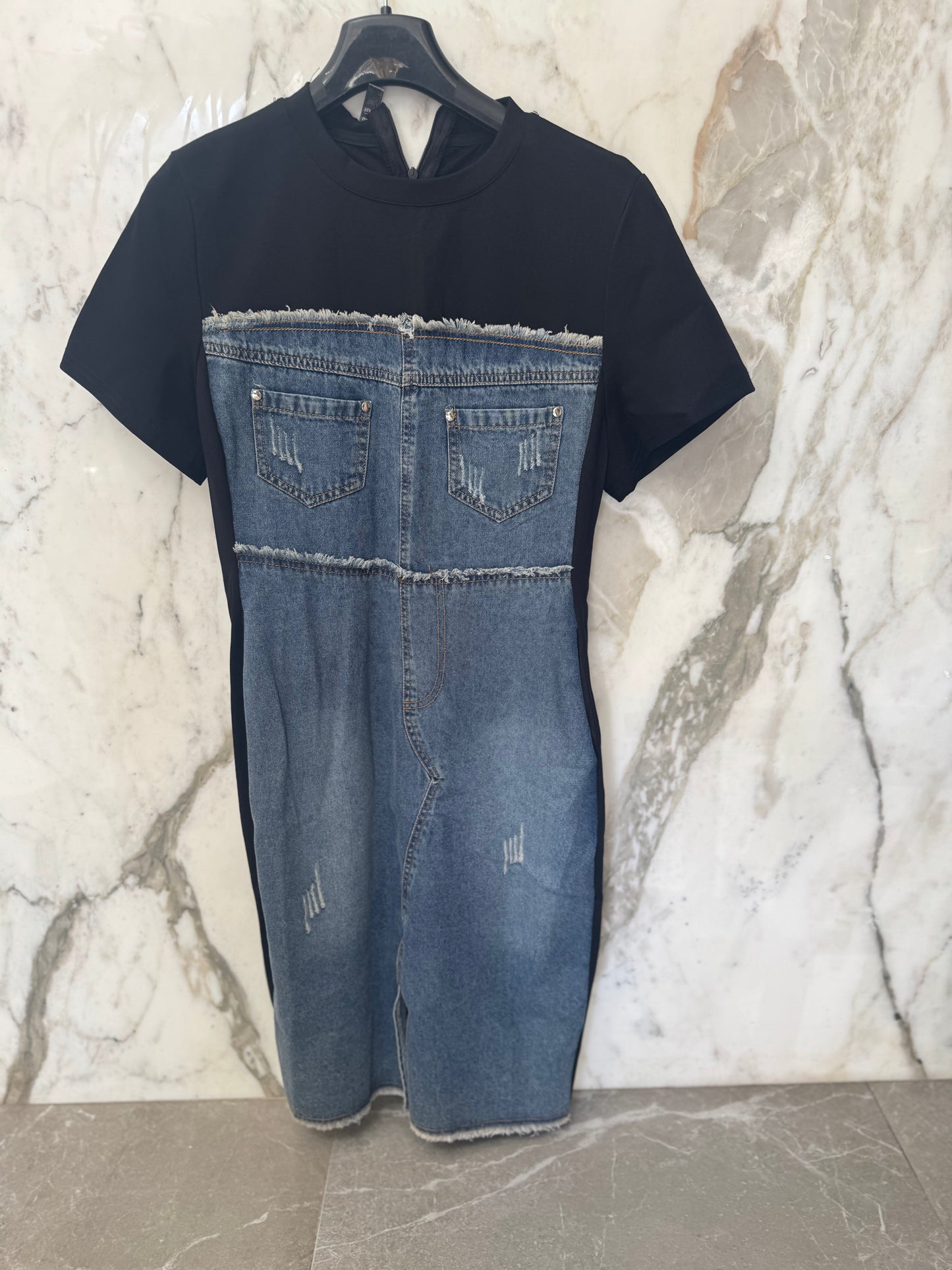 robe bi matière jean