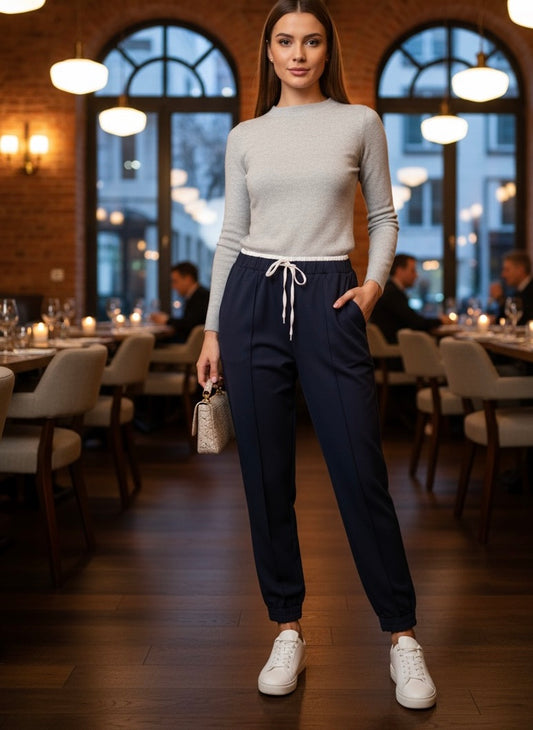 Pantalon sport bande blanche